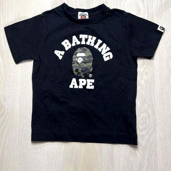 Bape Shirts & Tops Bape Kids Bathing Abe Signature Tshirt Black 5yo